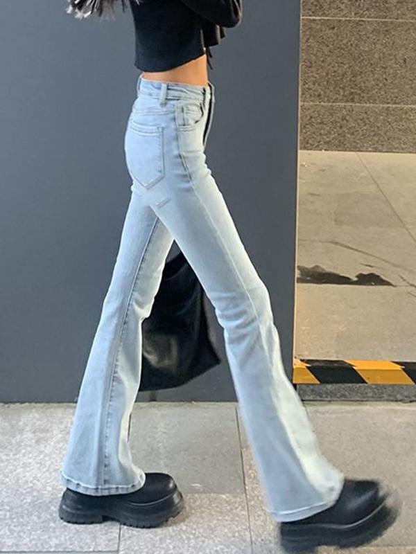 Vintage High Waist Slim Flare Jeans Product Image