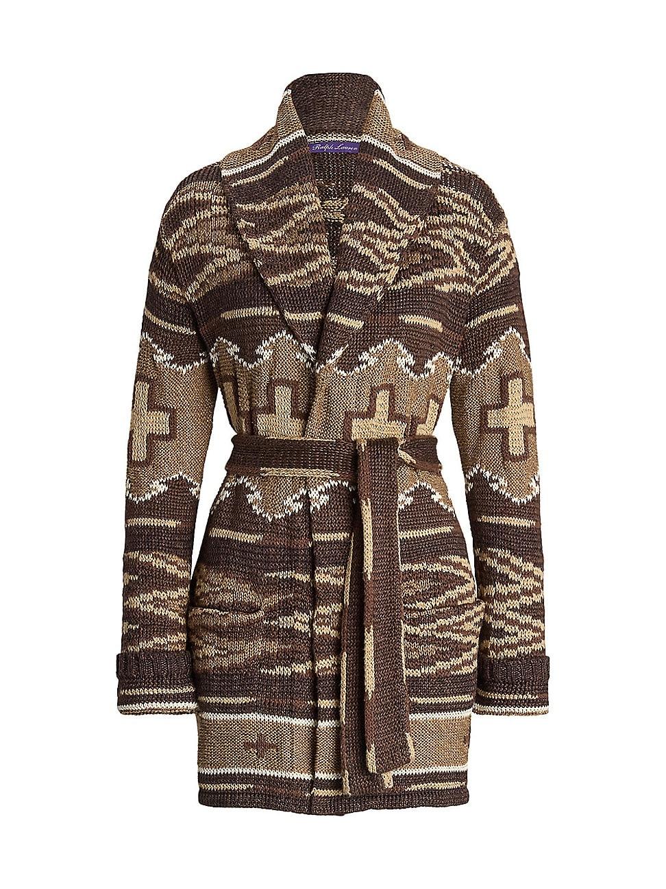 Womens Silk-Linen Shawl Collar Cardigan Product Image