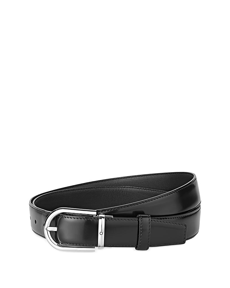 Mens Horseshoe Buckle Cut-to-Size Leather Belt Product Image