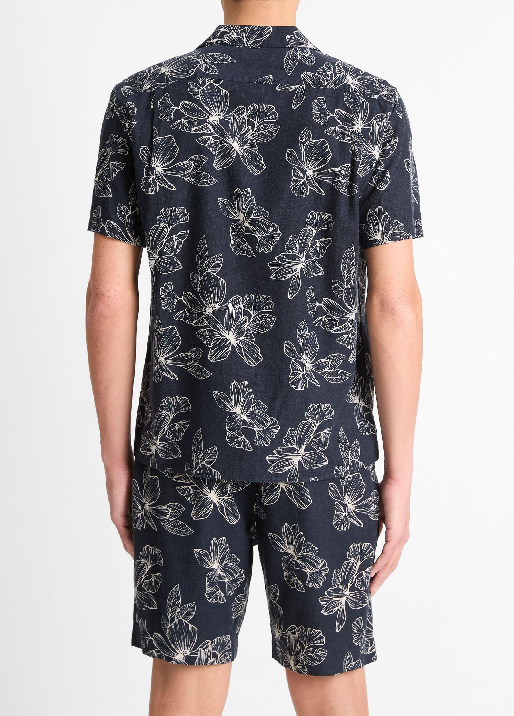 Line Floral Linen-Blend Cabana Shirt Product Image