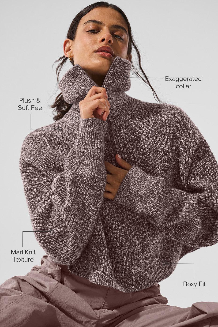 Marl Sweater 1/4 Zip Pullover - Mushroom Marl Product Image