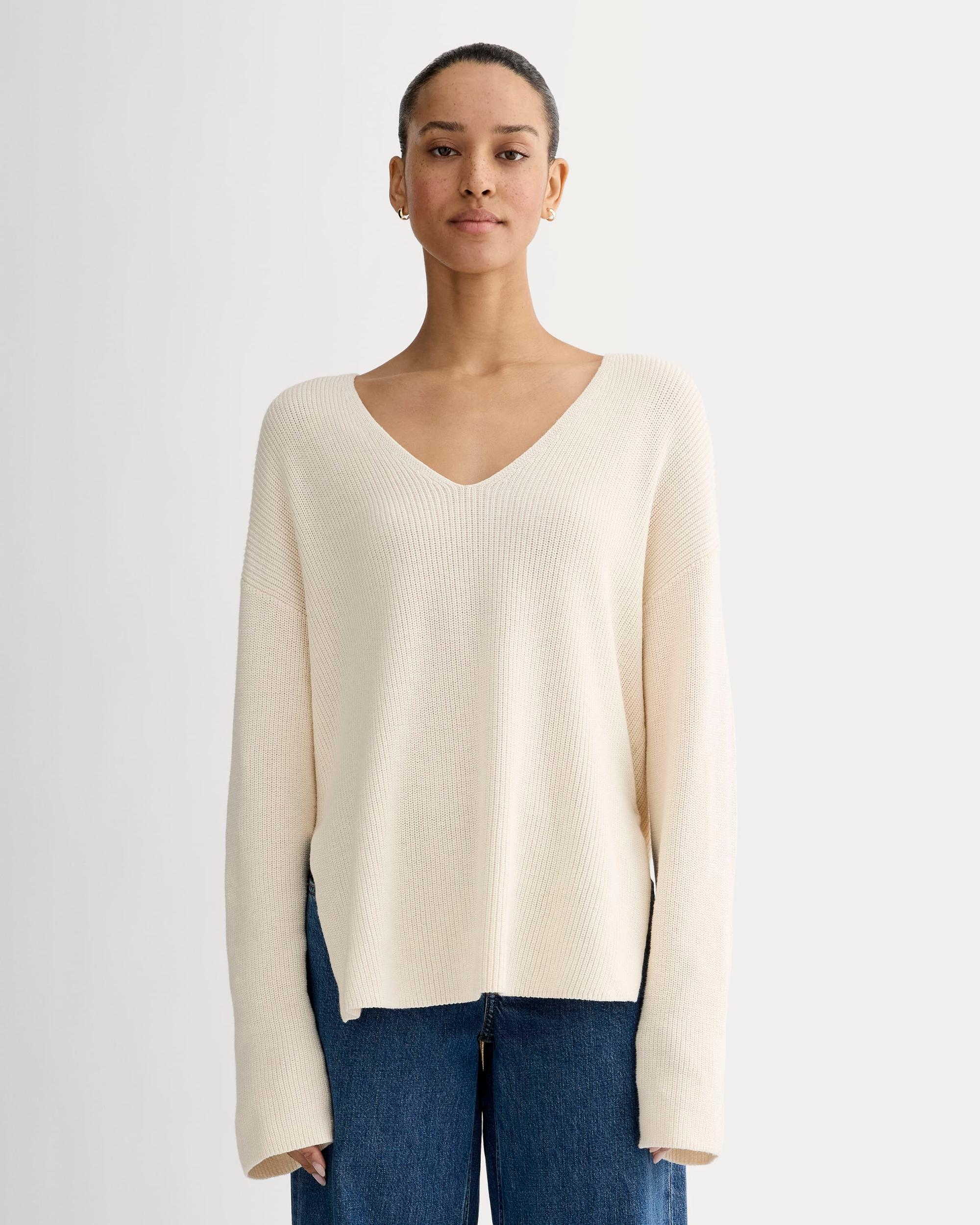 Womens Slouchy V-Neck in Everyday Cotton T-Shirt by Everlane Product Image