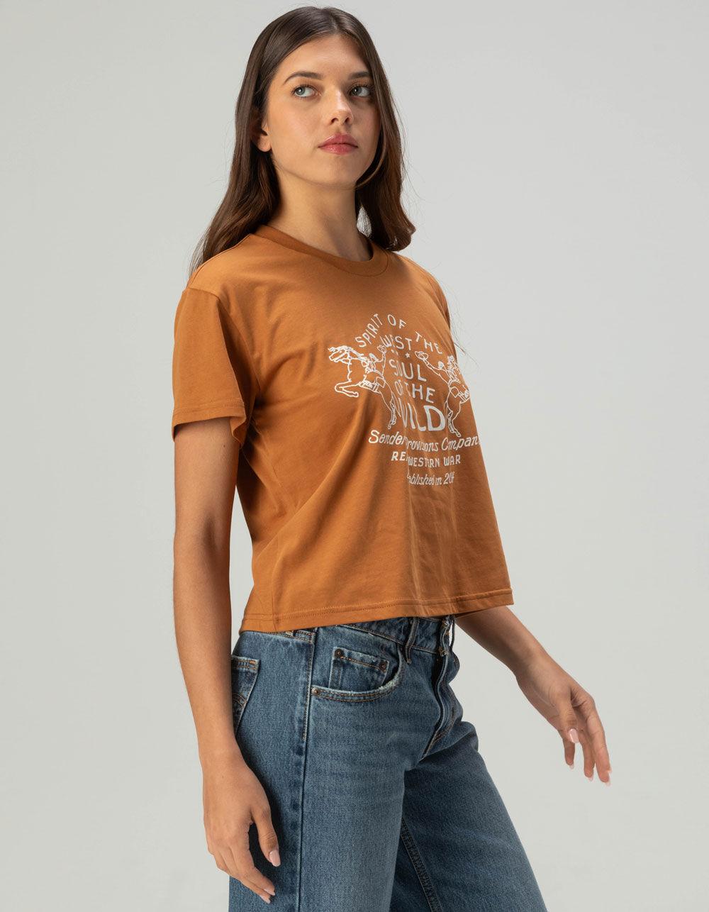 SENDERO PROVISIONS CO. Hi Ho Womens Crop Tee - RUST Product Image