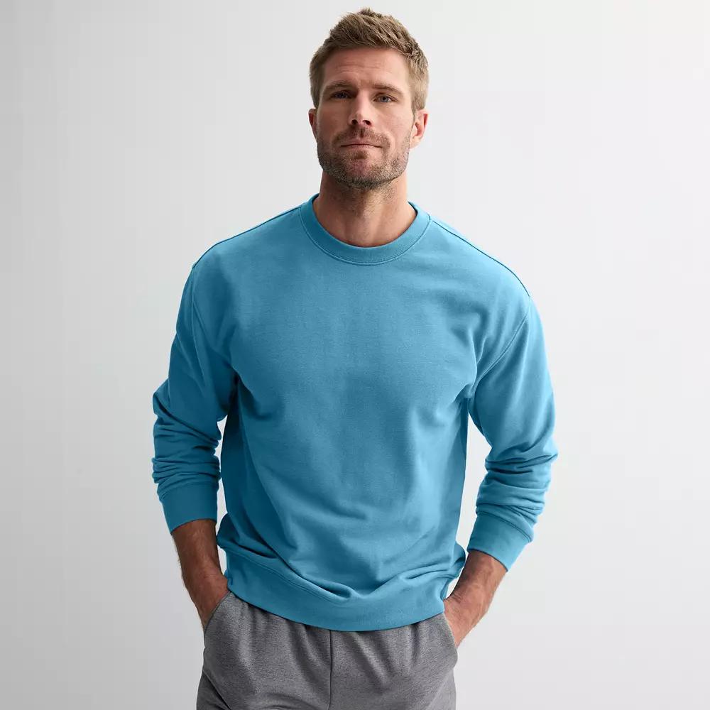 Men's Tek Gear® Weekend French Terry Crewneck Sweatshirt, Size: XS, Sequel Blue Product Image