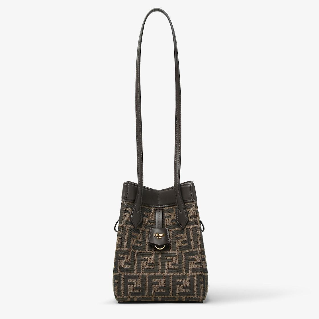 Fendi Origami MiniBrown FF jacquard fabric mini bag that can be transformed Product Image