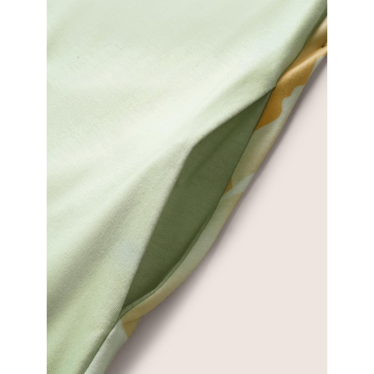 Plus Size Everywhere Dress - Floral Mesh Ties Dress Mint Women Elegant Belted Non Sleeveless Curvy BloomChic 18-20/2X Product Image