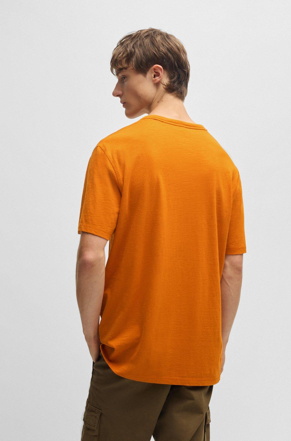 Regular-fit T-shirt in cotton with mouline logo Product Image