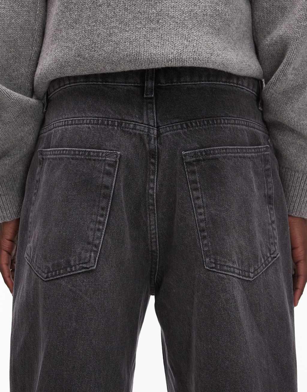 Topman baggy jeans in washed black | ASOS Product Image
