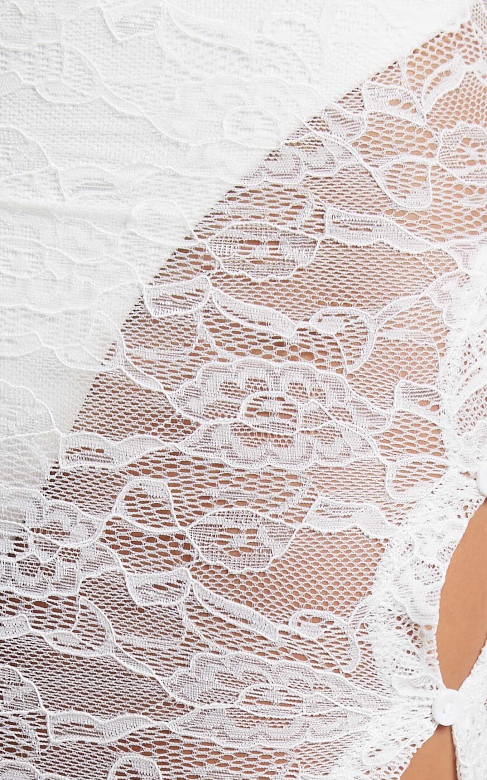 Lioness - Mayfair Lace Midi Skirt in White Product Image