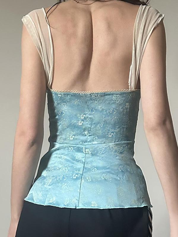 Lace Bow Print Cami Top Product Image