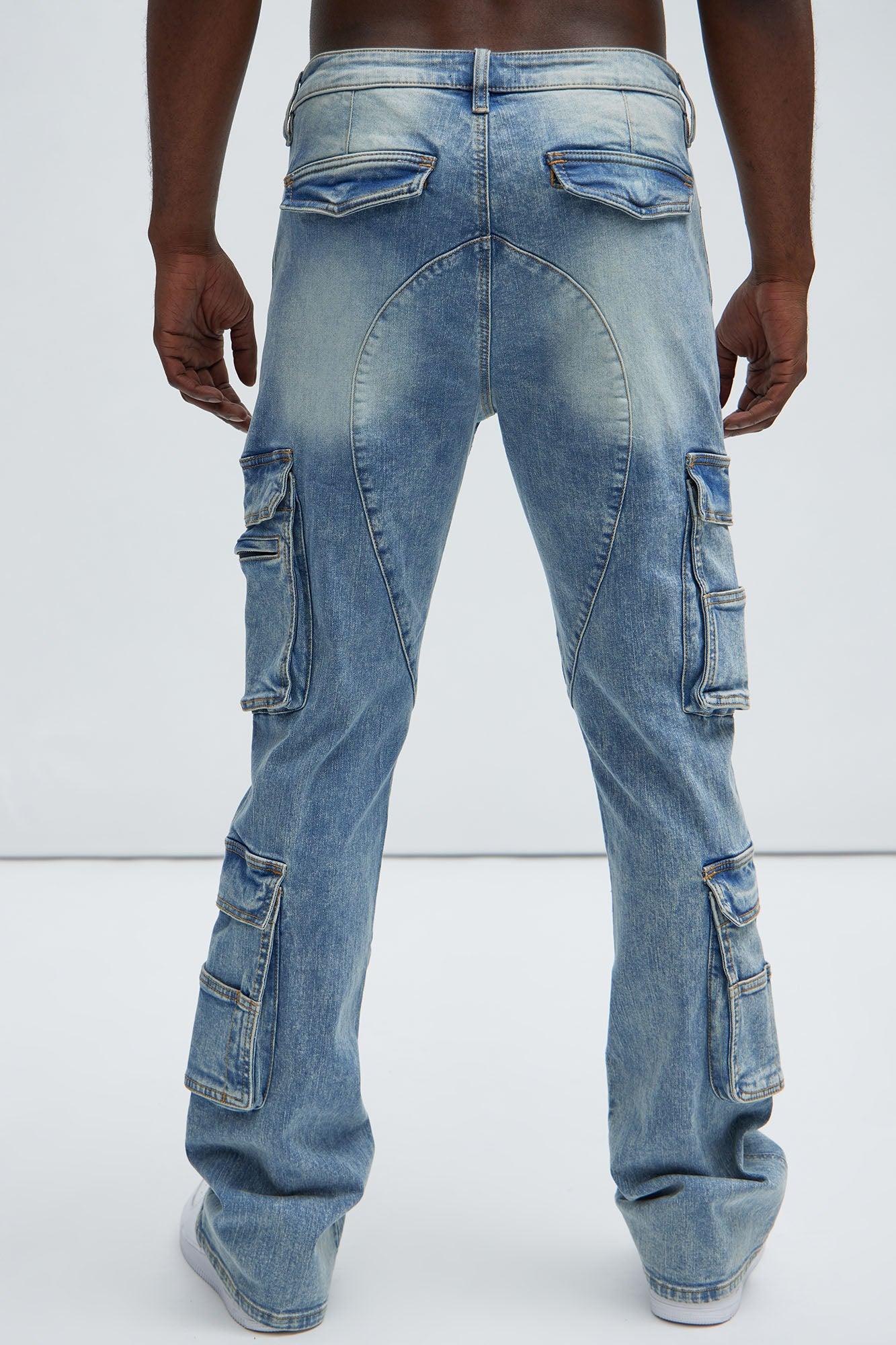 Romance Slim Stacked Flare Jeans - Light Blue Wash Product Image
