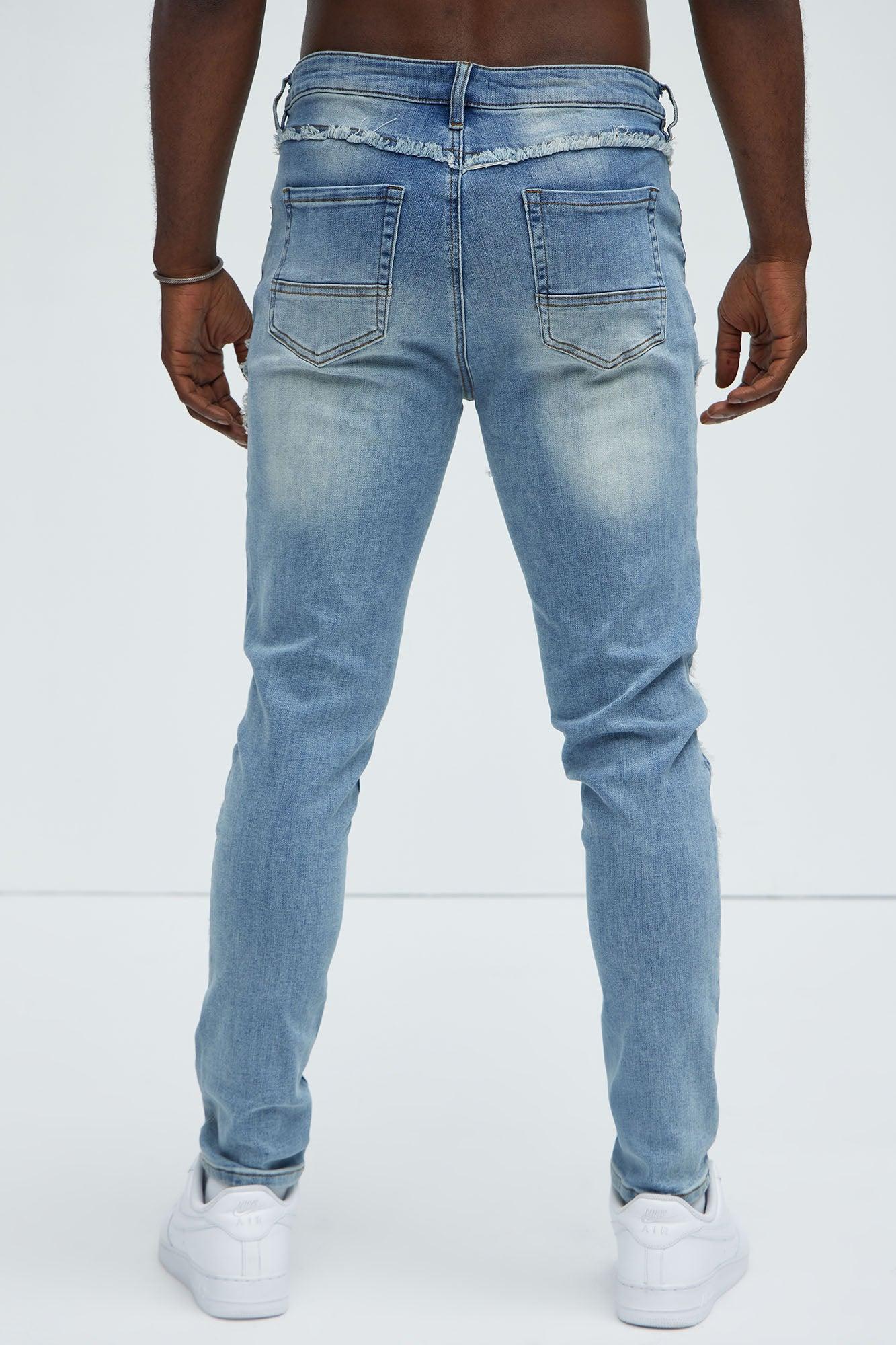 Hilton Frayed Skinny Jeans - Light Wash Product Image