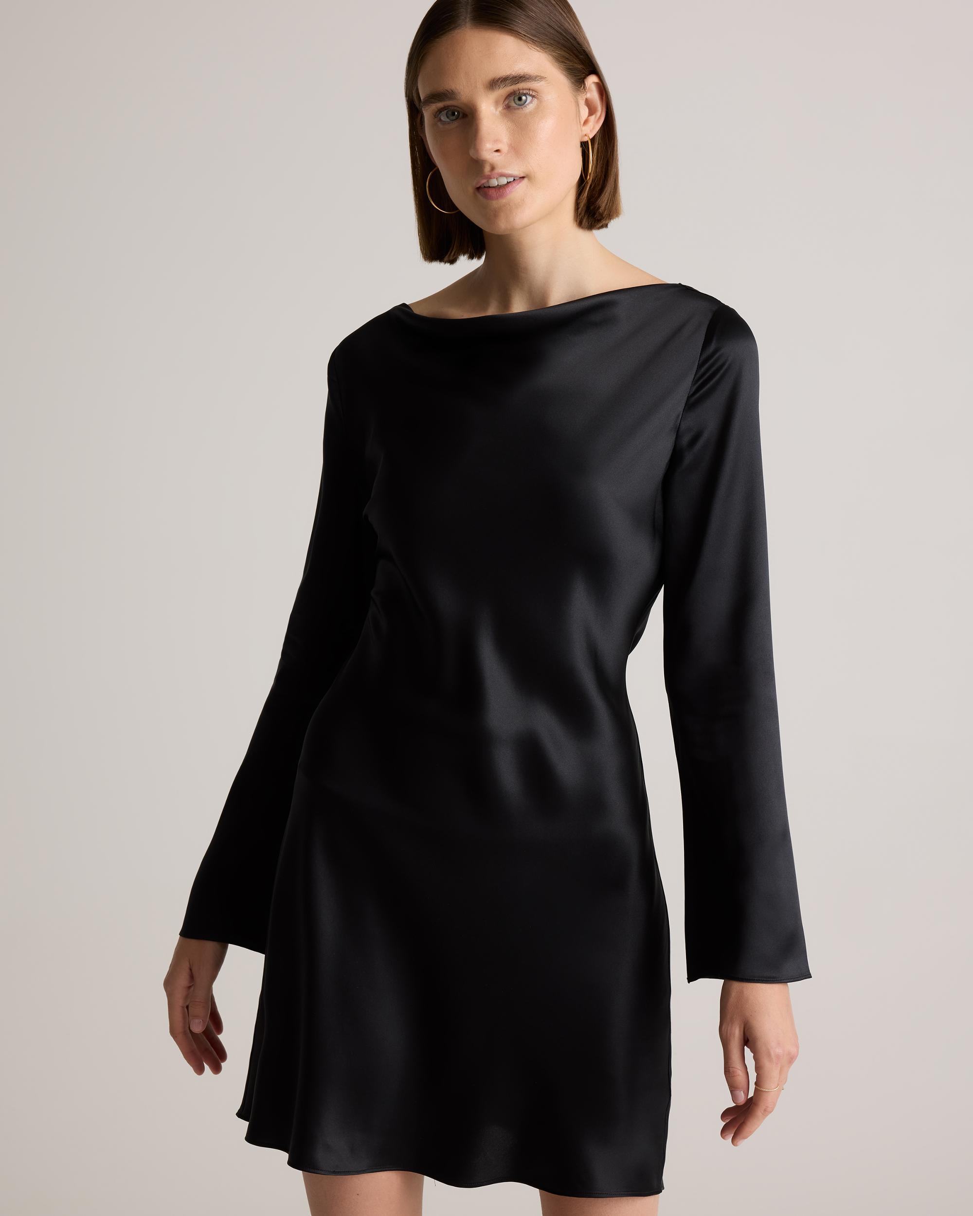 Quince | Women's Long Sleeve Mini Dress Silk Product Image