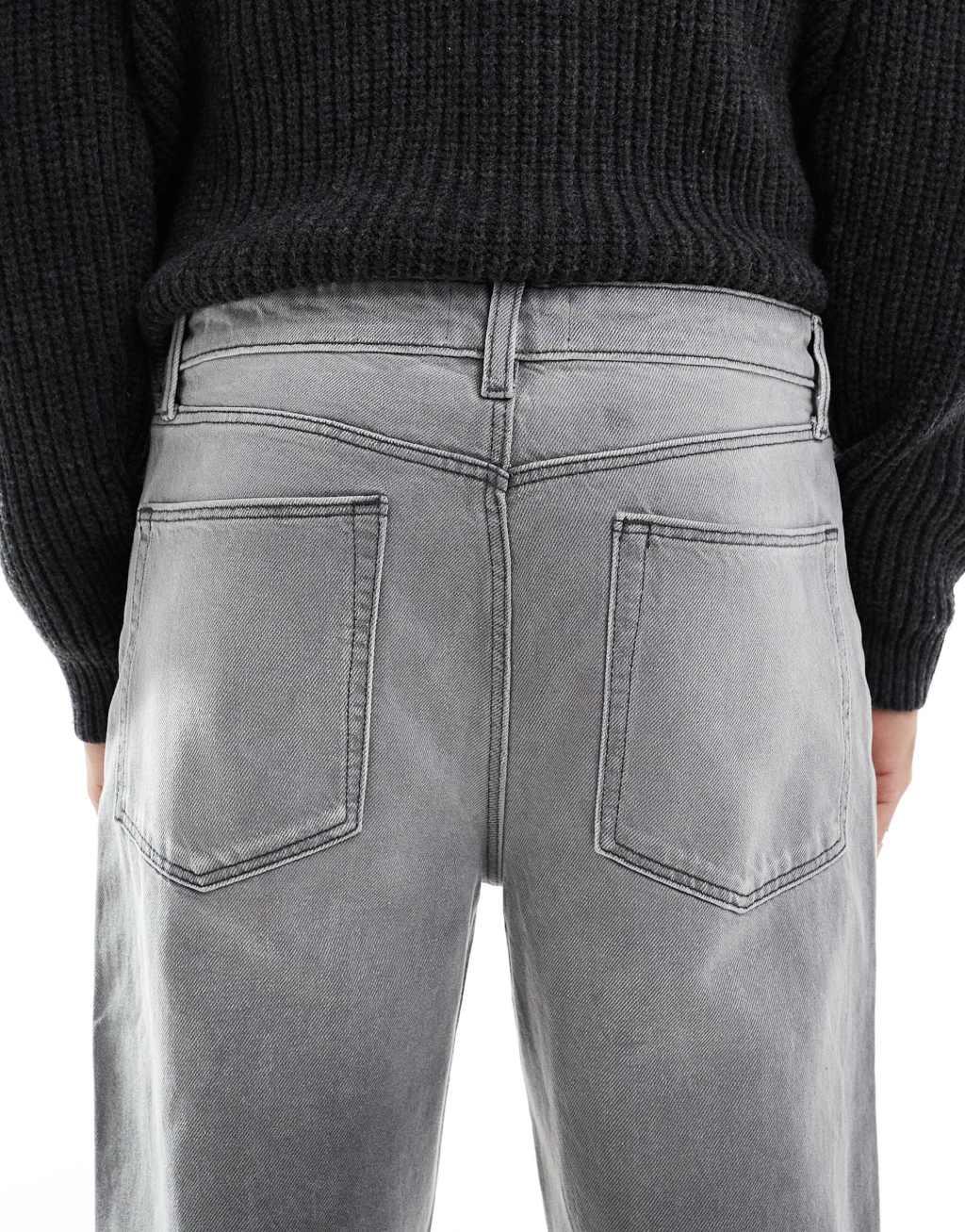 ASOS DESIGN straight fit jeans in gray Product Image