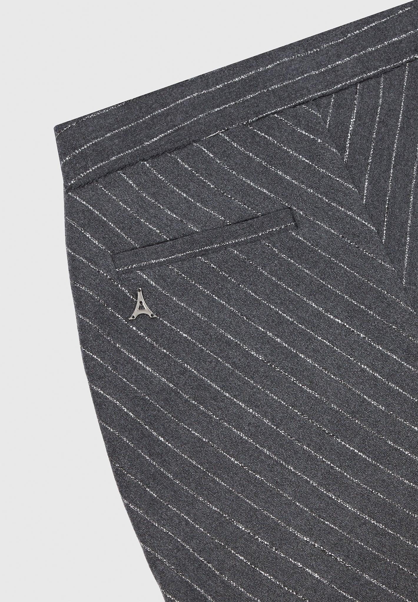 Pinstripe Mini Flared Trousers - Grey Female Product Image