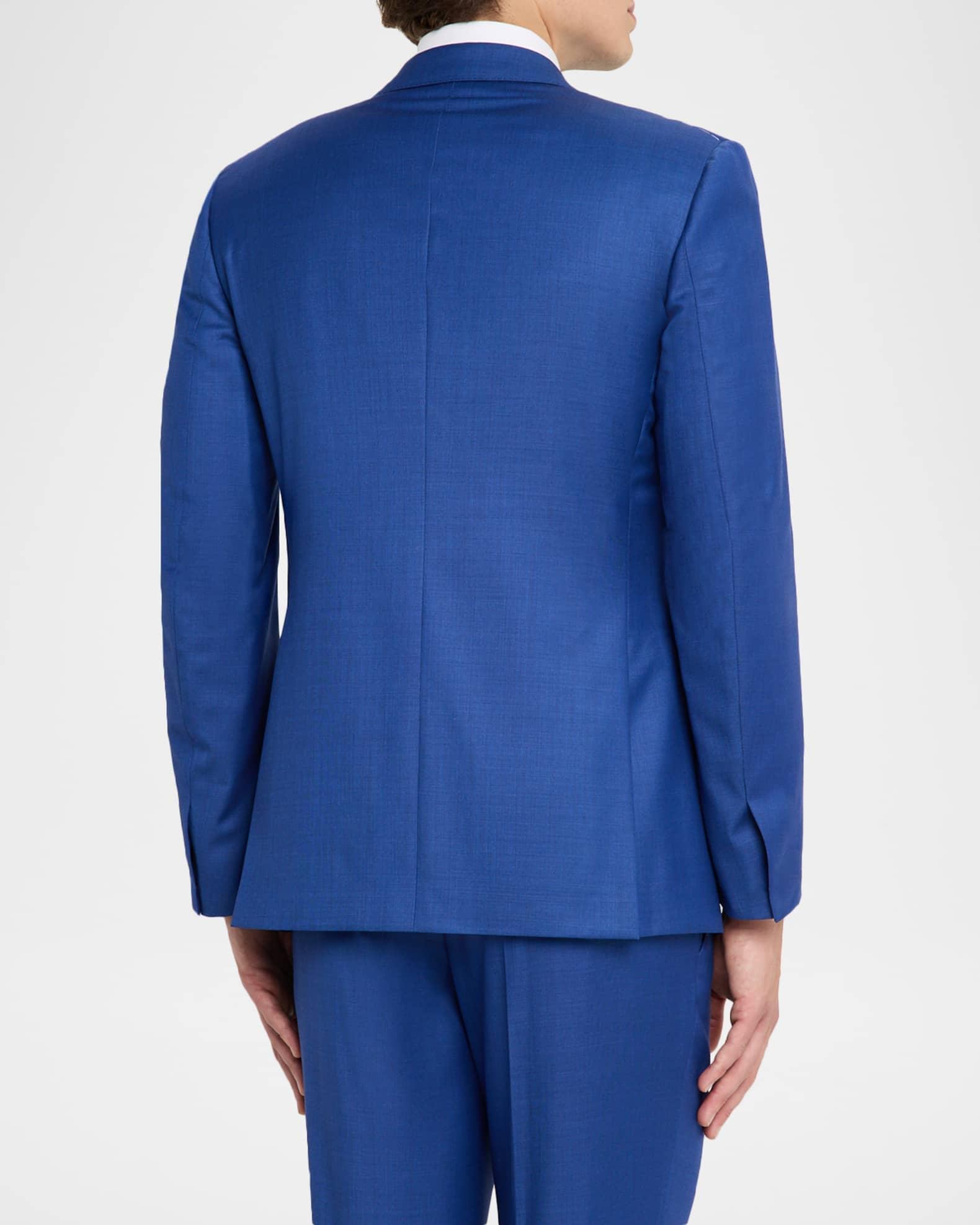 Men's Sharkskin Wool Peak-Lapel Suit Product Image