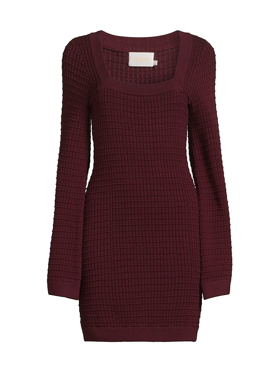 Womens Carmen Waffle-Knit Minidress Product Image