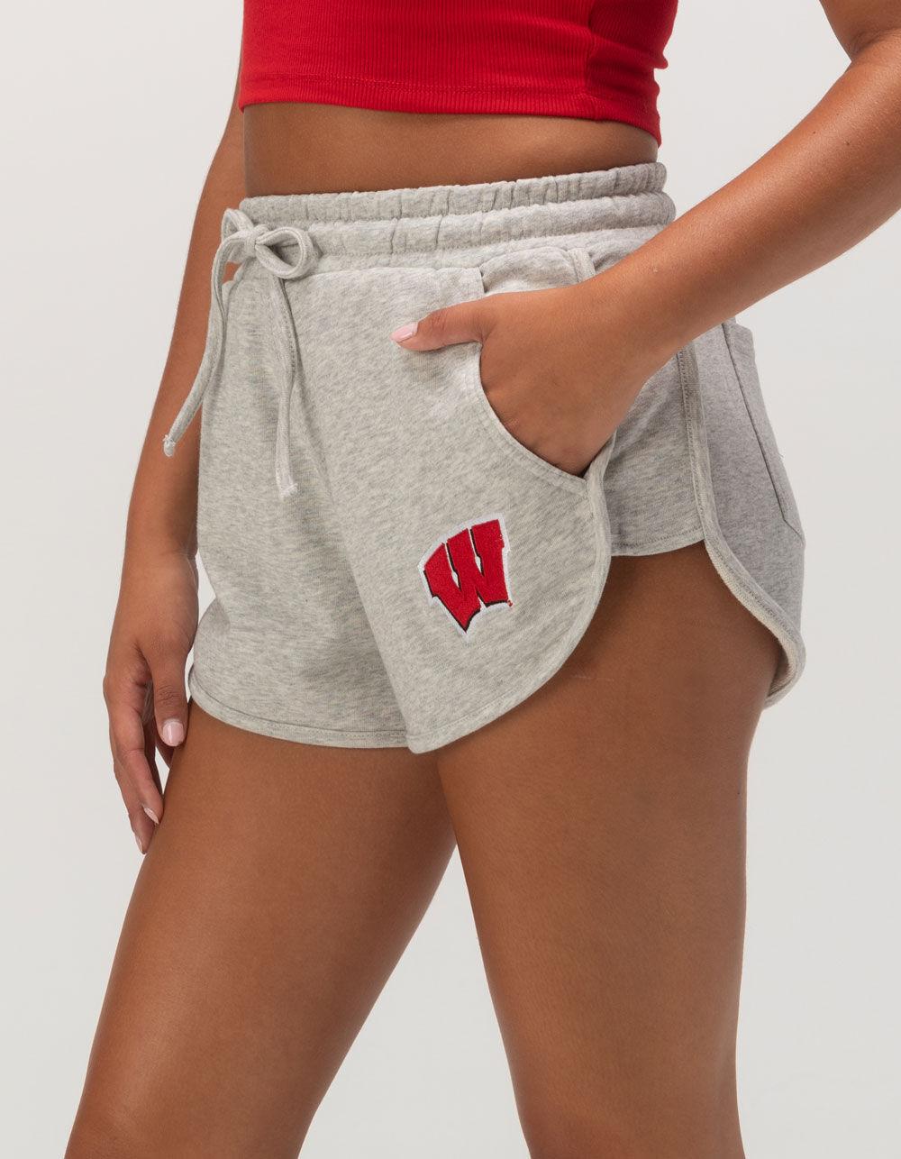 HYPE AND VICE University of Wisconsin Womens Shorts - HEATHER GRAY Product Image