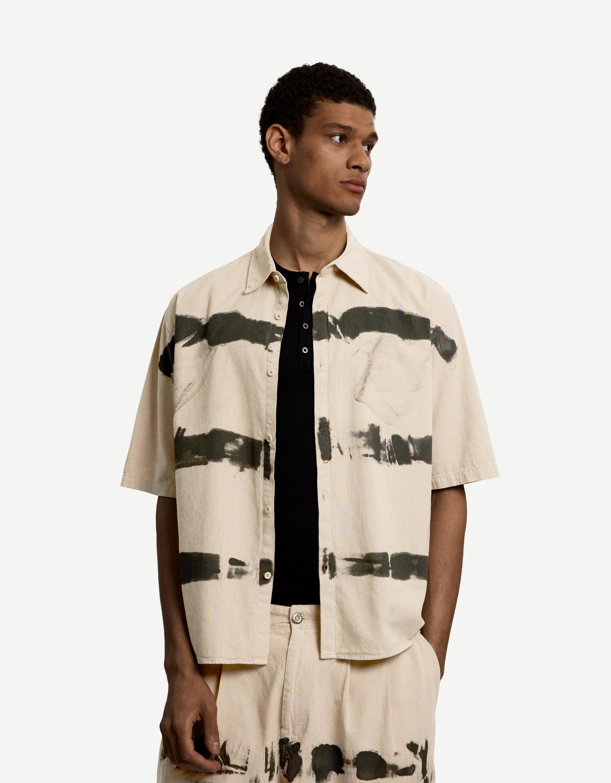 Boxy short sleeve tie-dye shirt Product Image