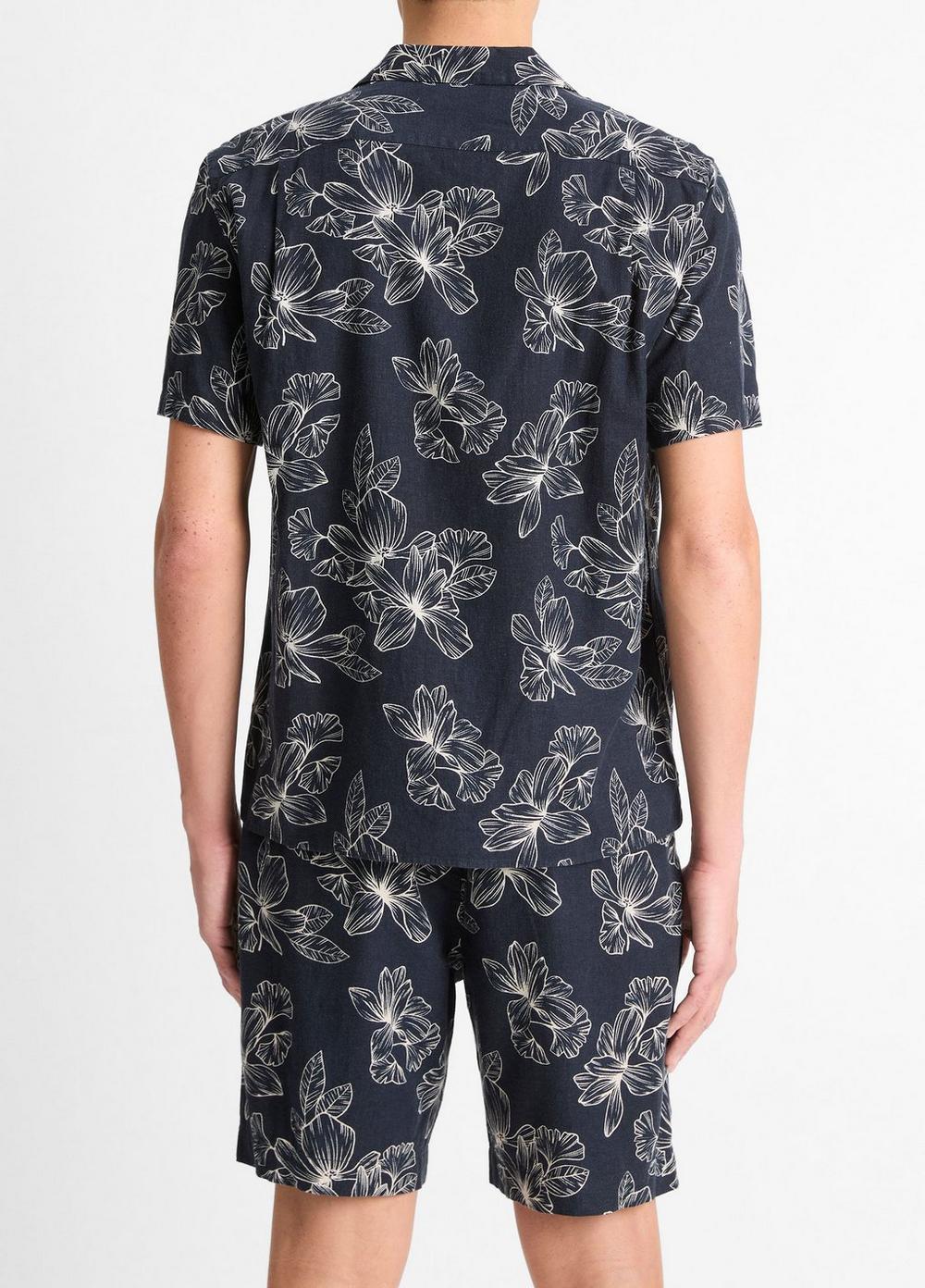 Line Floral Linen-Blend Cabana Shirt Product Image