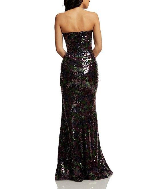 Dress the Population Sequin Strapless Sweetheart Sleeveless Mermaid Gown Product Image