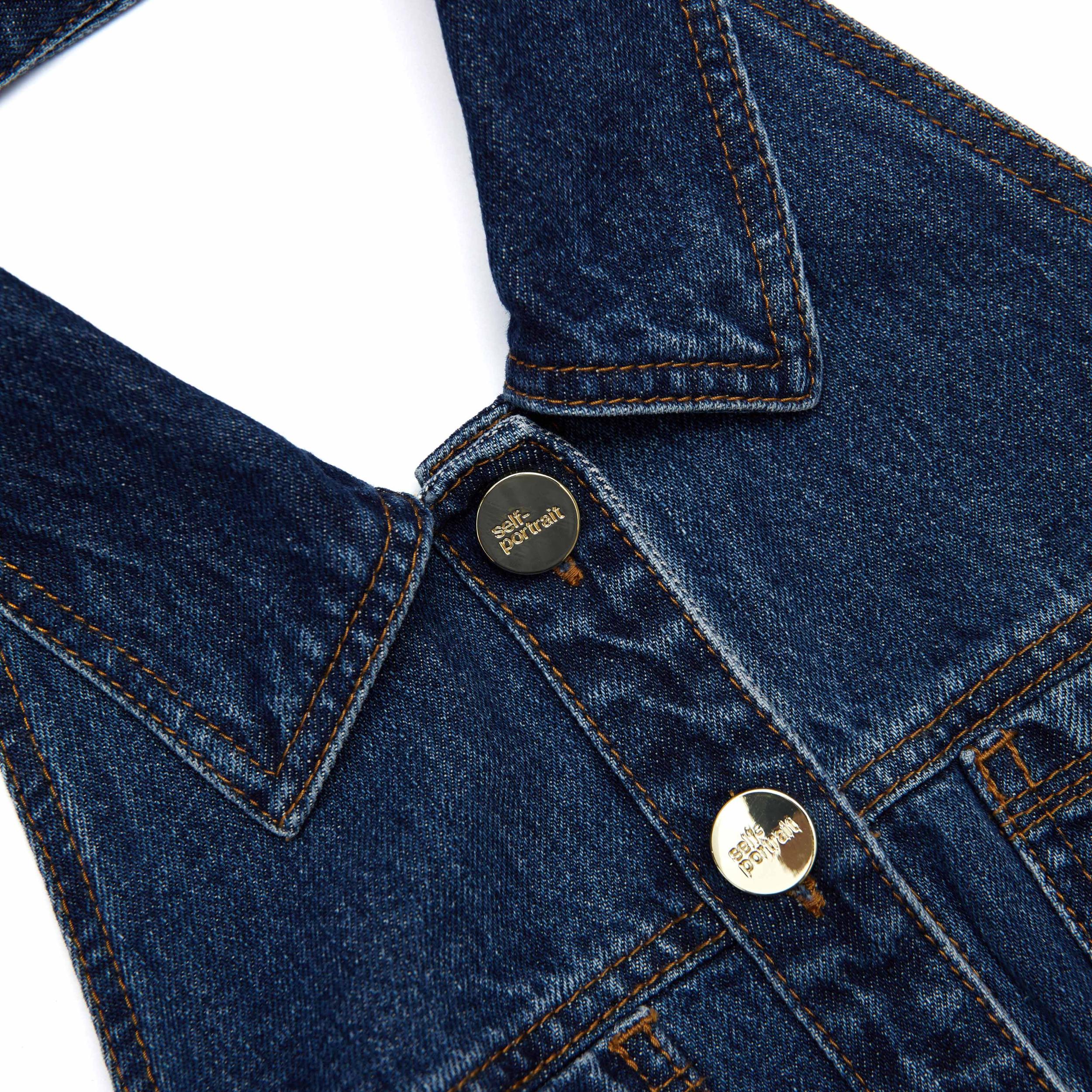 Denim Sleeveless Flared Mini Dress Product Image