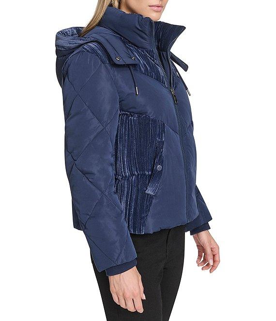 Andrew Marc Sport Tayte Mixed Media Hooded Faux Down Puffer Jacket Product Image
