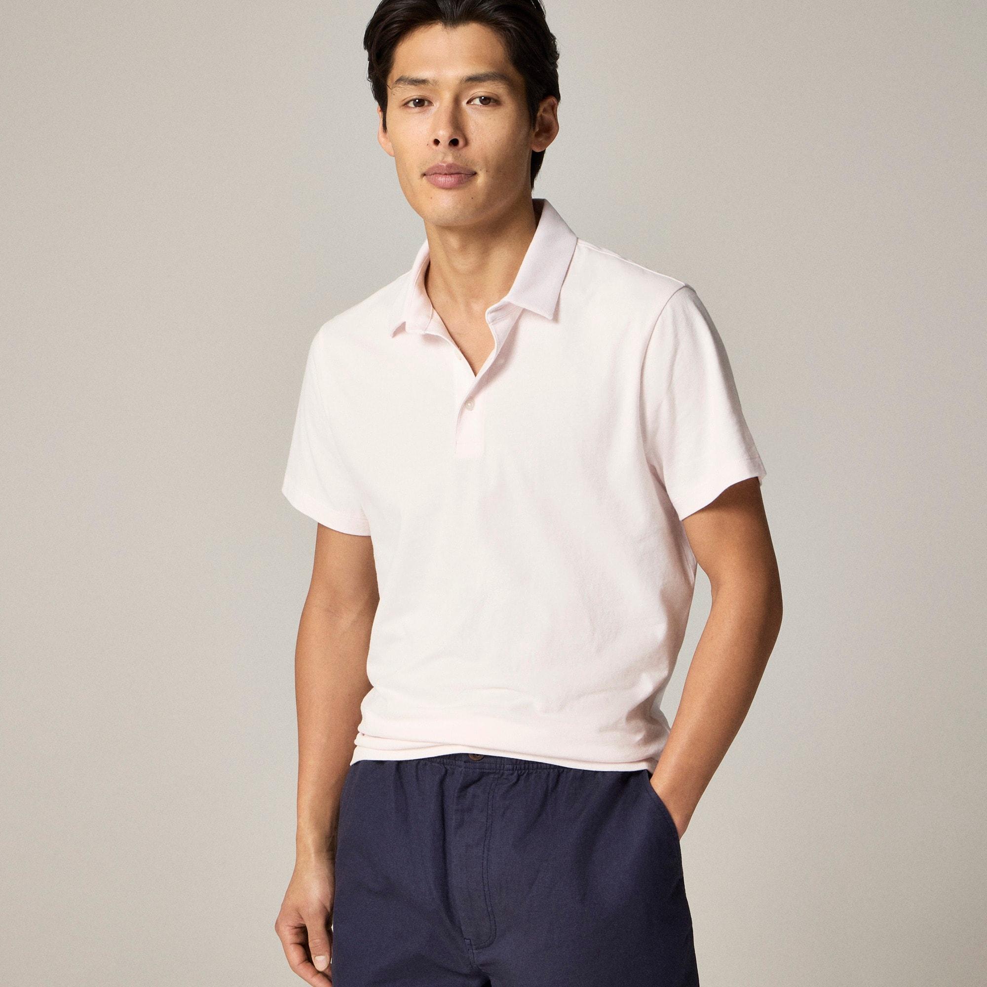 Sueded cotton polo shirt Product Image