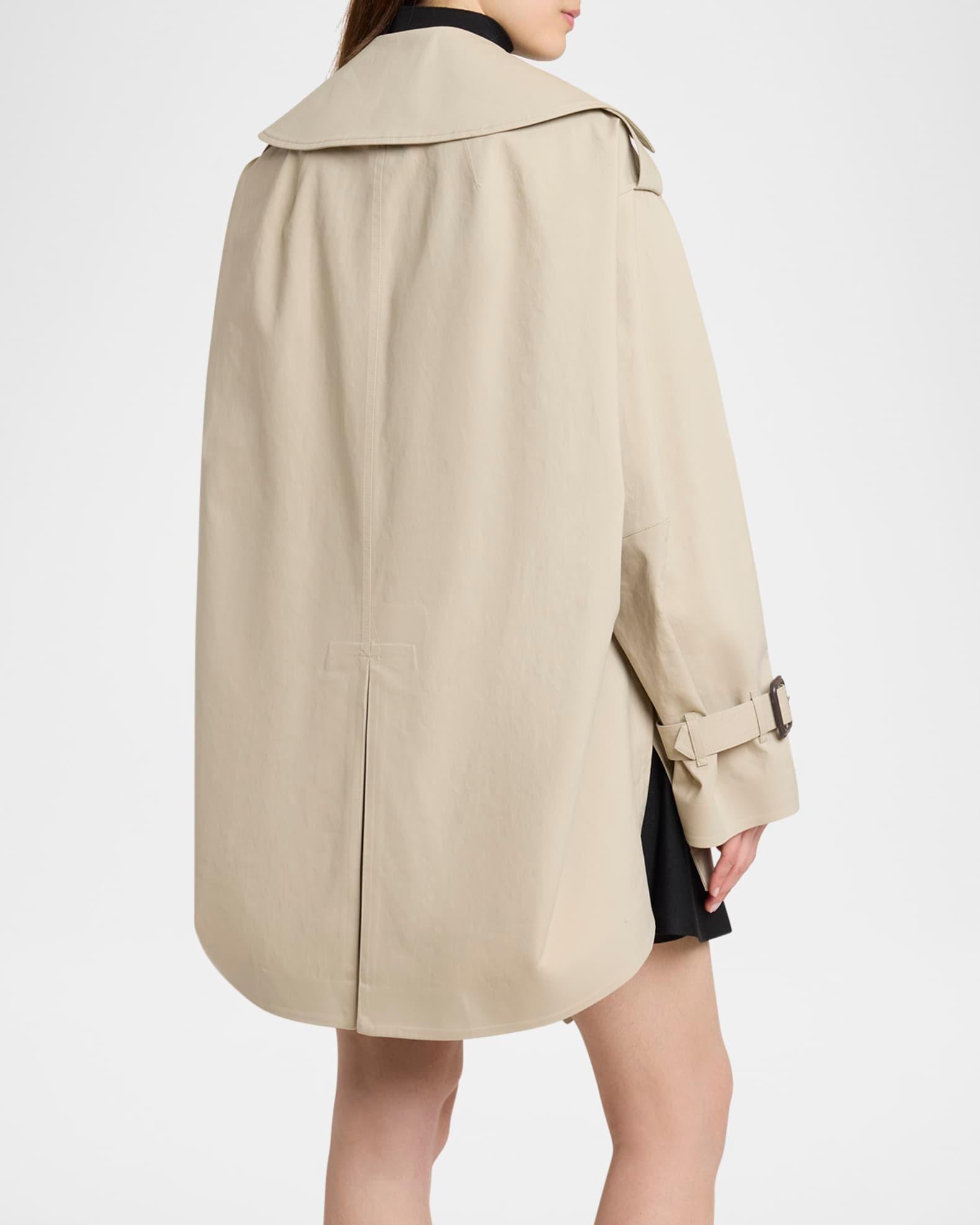Belted Short Cocoon Trench Coat Product Image