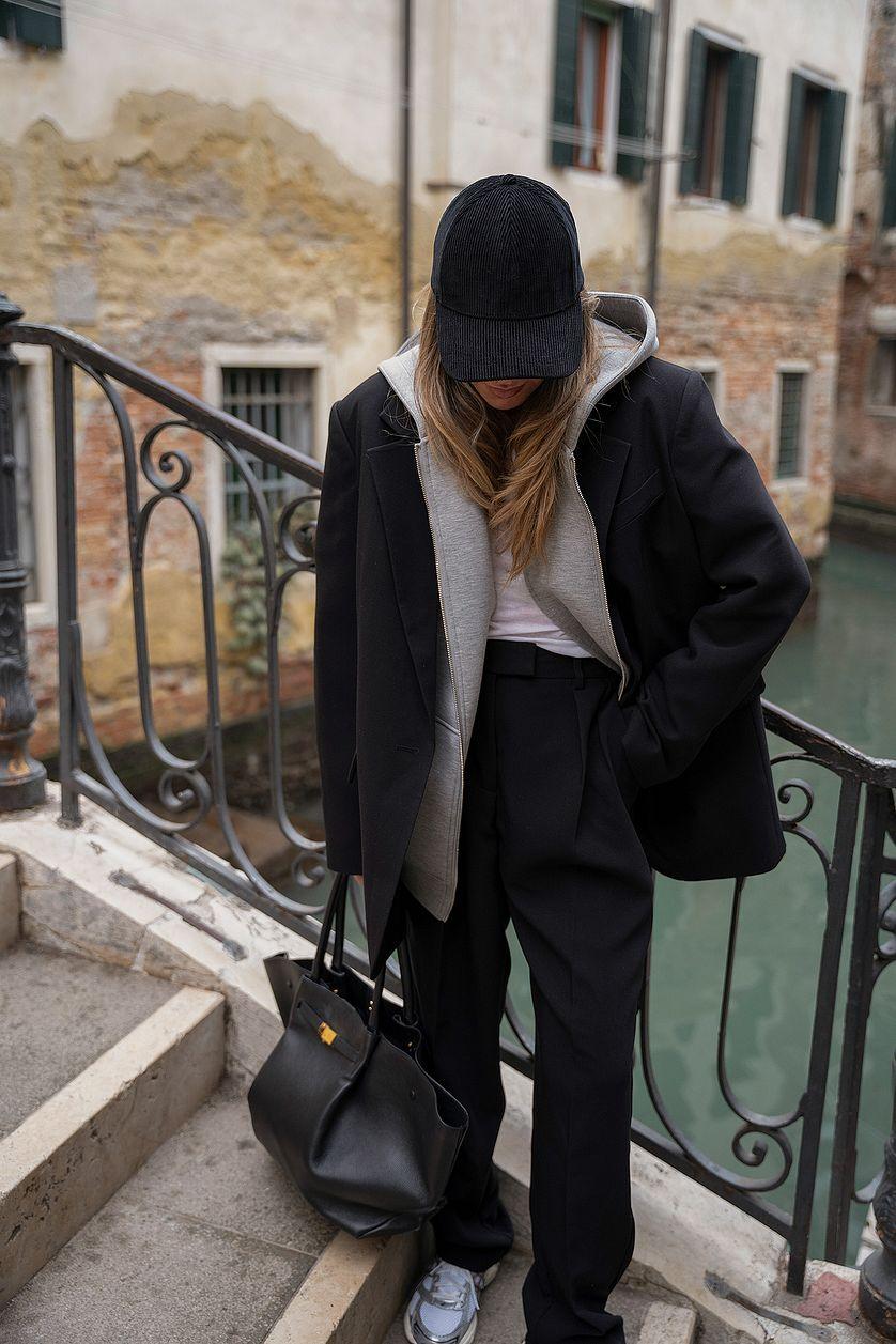 Tapered High Waist Suit Pants Product Image