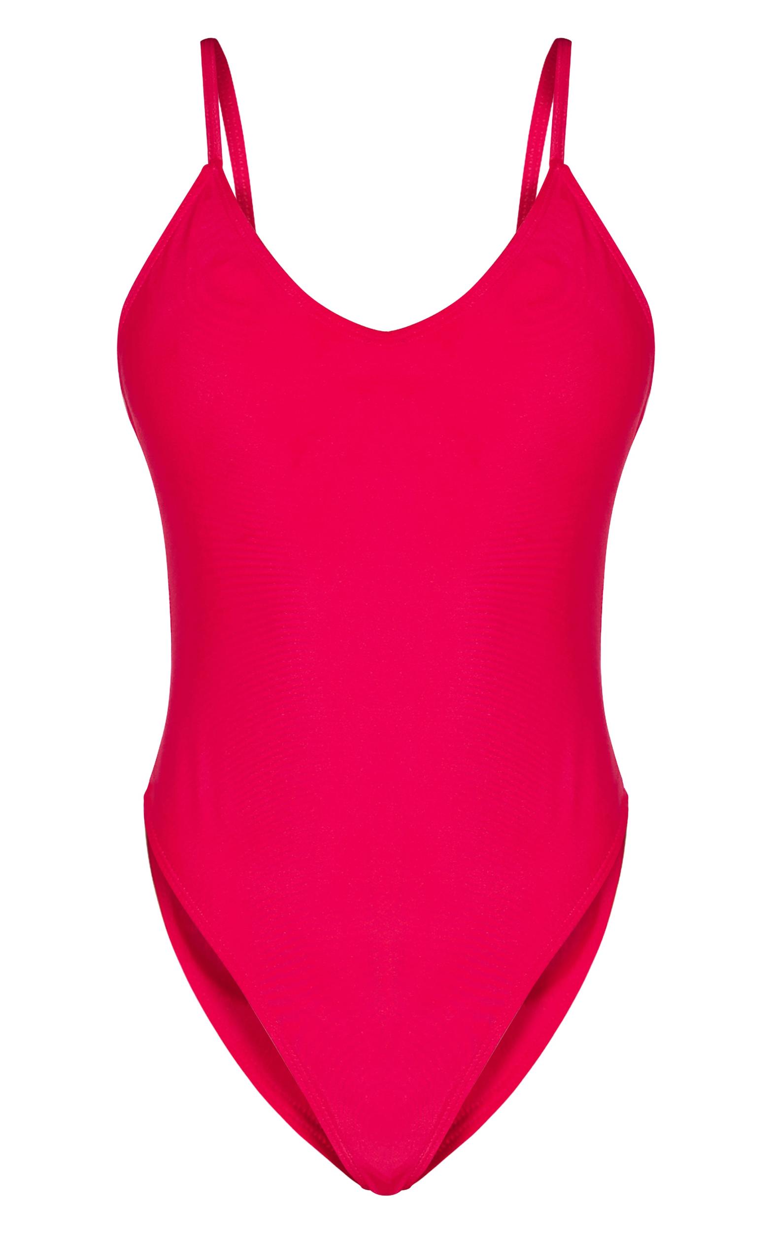 Red Plunge Swimsuit Product Image