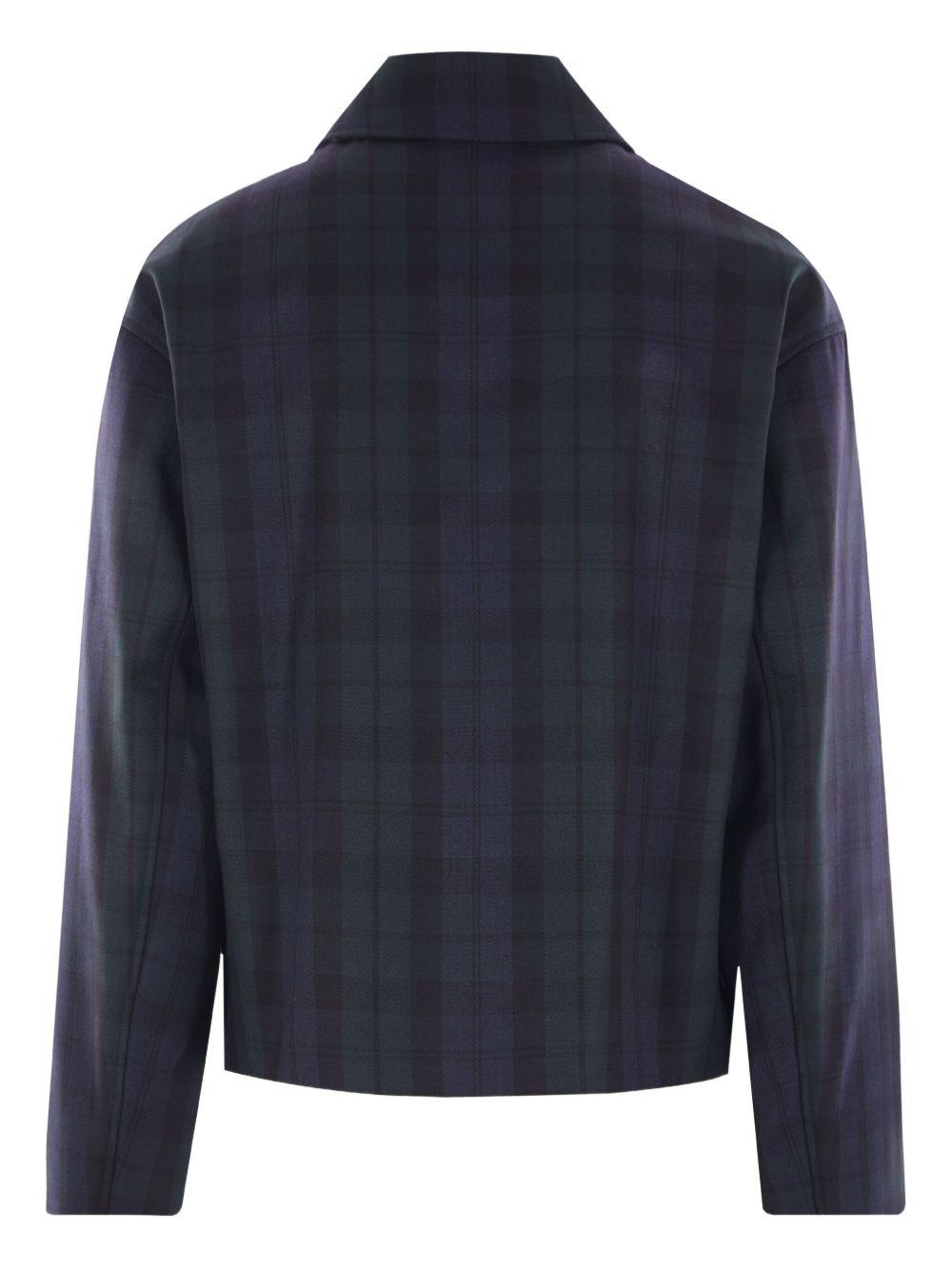 plaid zip-front bomber jacket Product Image
