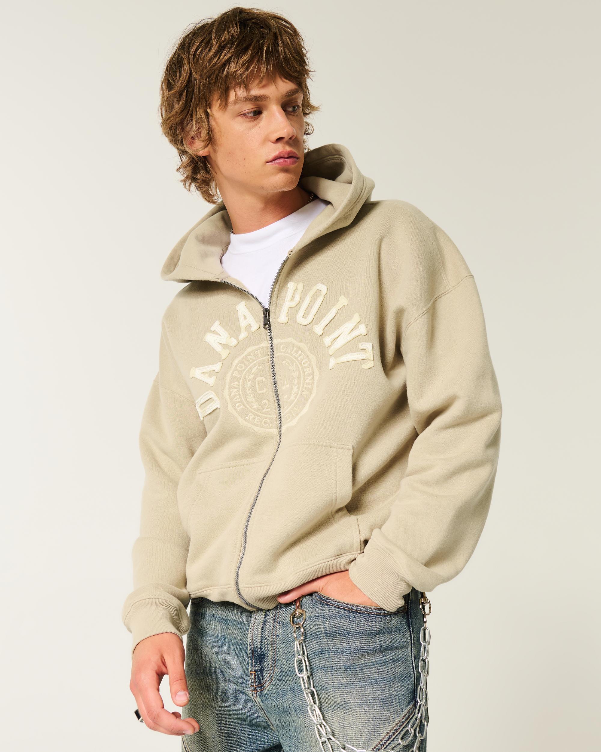 Boxy Number Graphic Zip-Up Hoodie Product Image