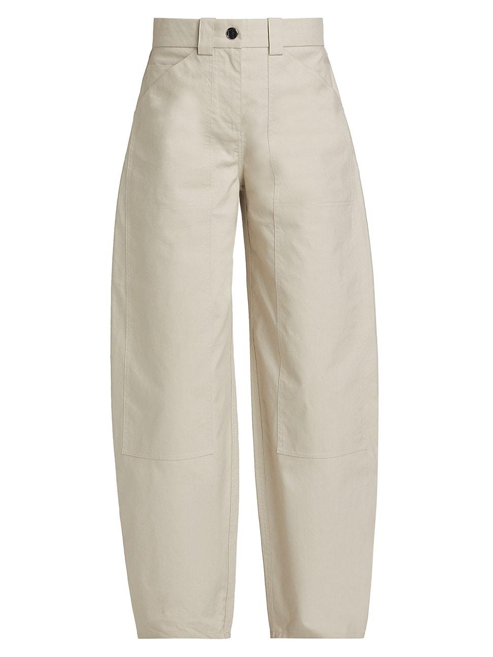 Womens Cotton High-Waisted Pants Product Image