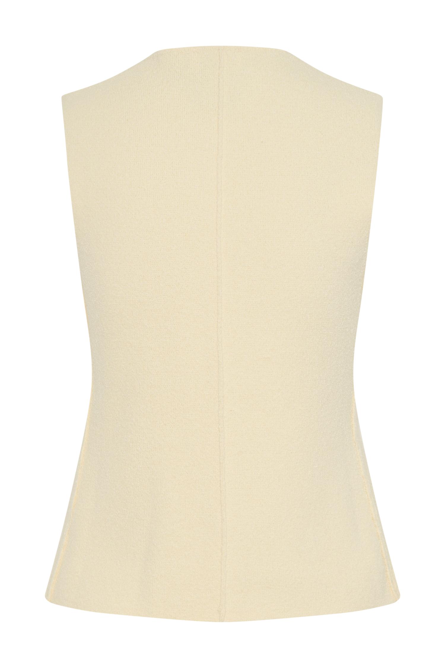 Malika Sleeveless Gold Button Vest - Lemon Product Image