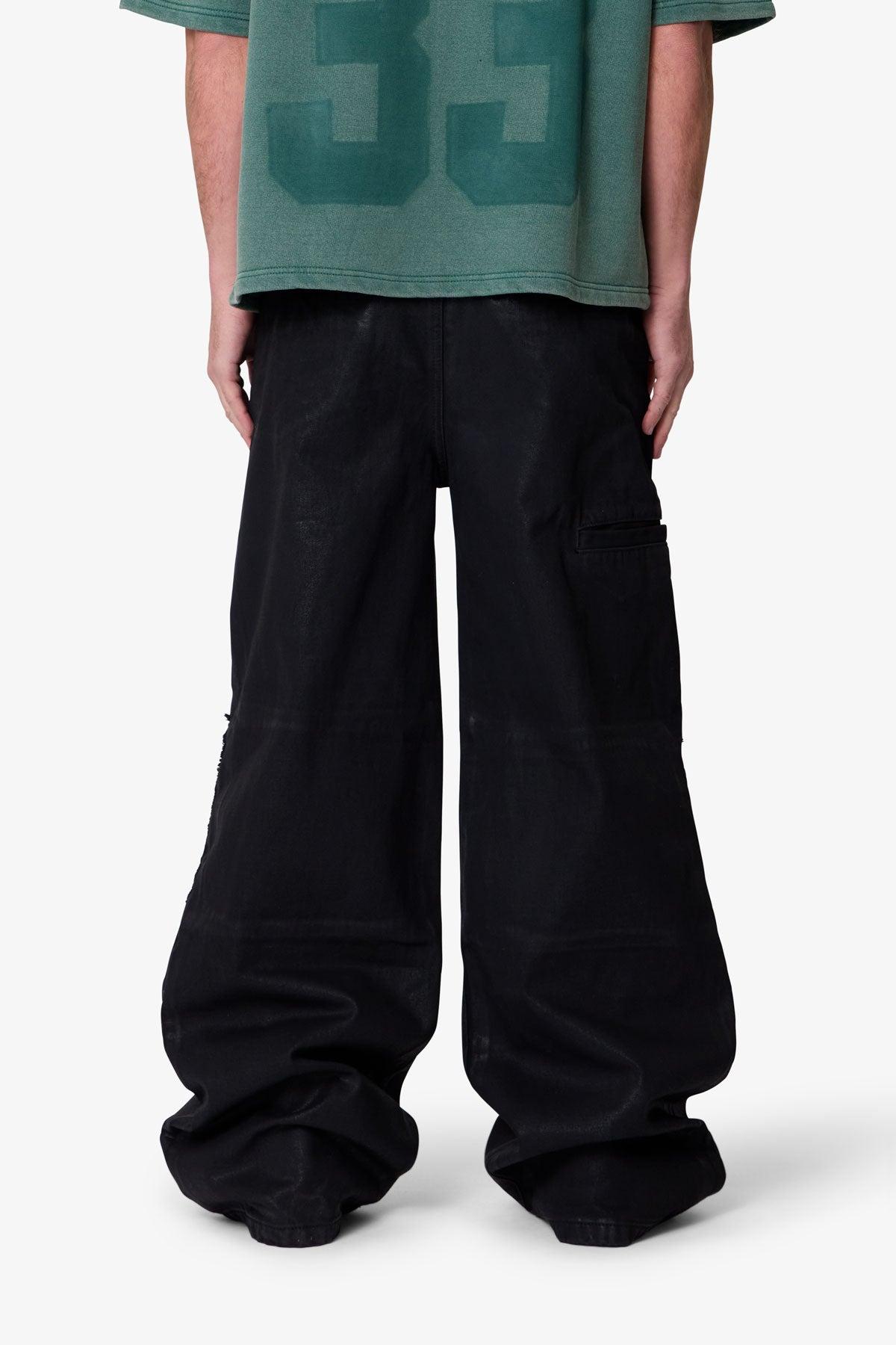 Ultra Wide Waxed Work Pants - Black Product Image