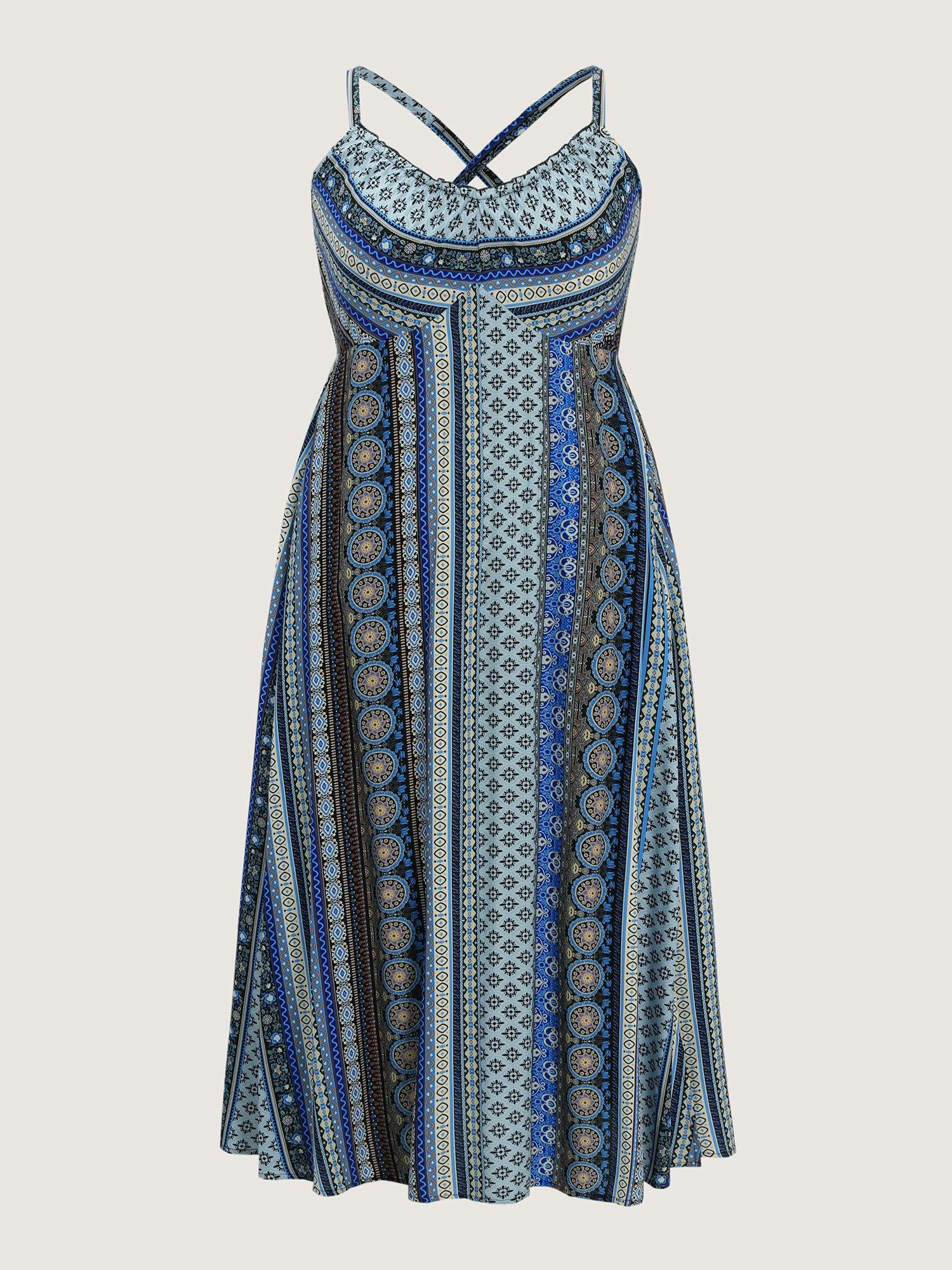 Boho Stripe Rayon Pockets Cami Maxi Dress Female Product Image