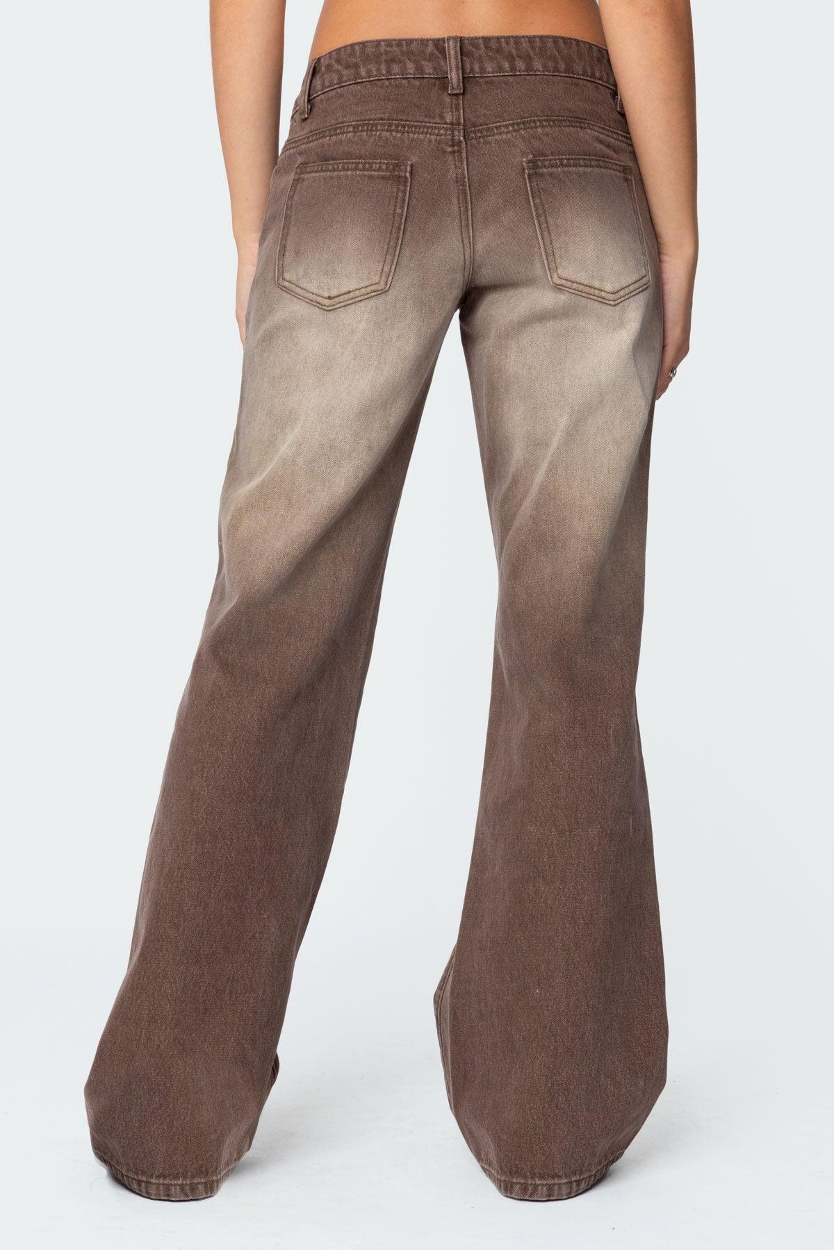 Alysse Washed Low Rise Bootcut Jeans Product Image