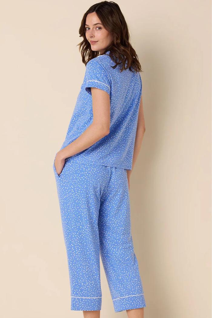 Confetti Dot Pima Knit Capri Set - Provence Product Image