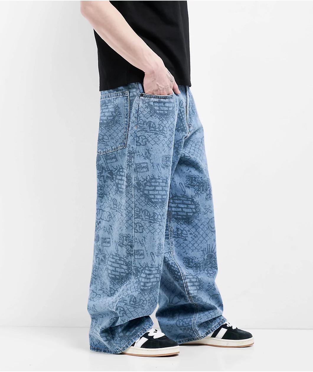 Empyre Graf Blue Ultra Wide Skate Jeans Product Image