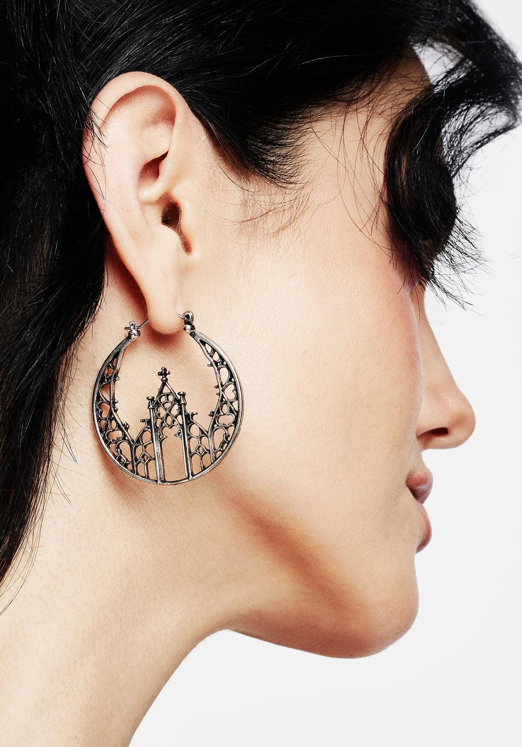 Cathedral Gothic Hoop Earrings Product Image