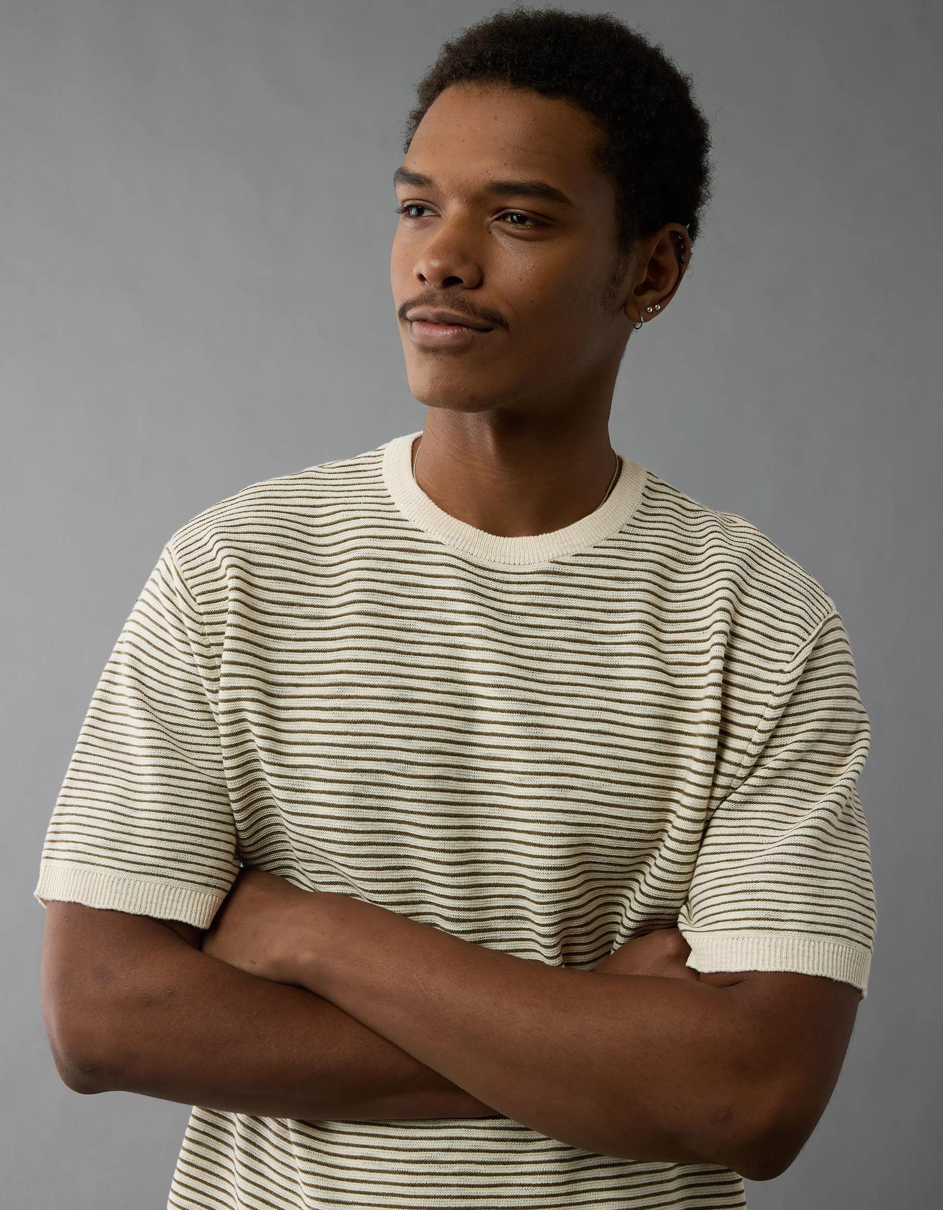 AE Striped Sweater T-Shirt Product Image