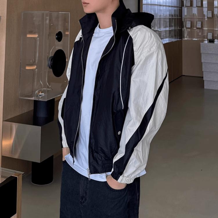 RT No. 11207 TWO TONE ZIP-UP HOODED JK Product Image