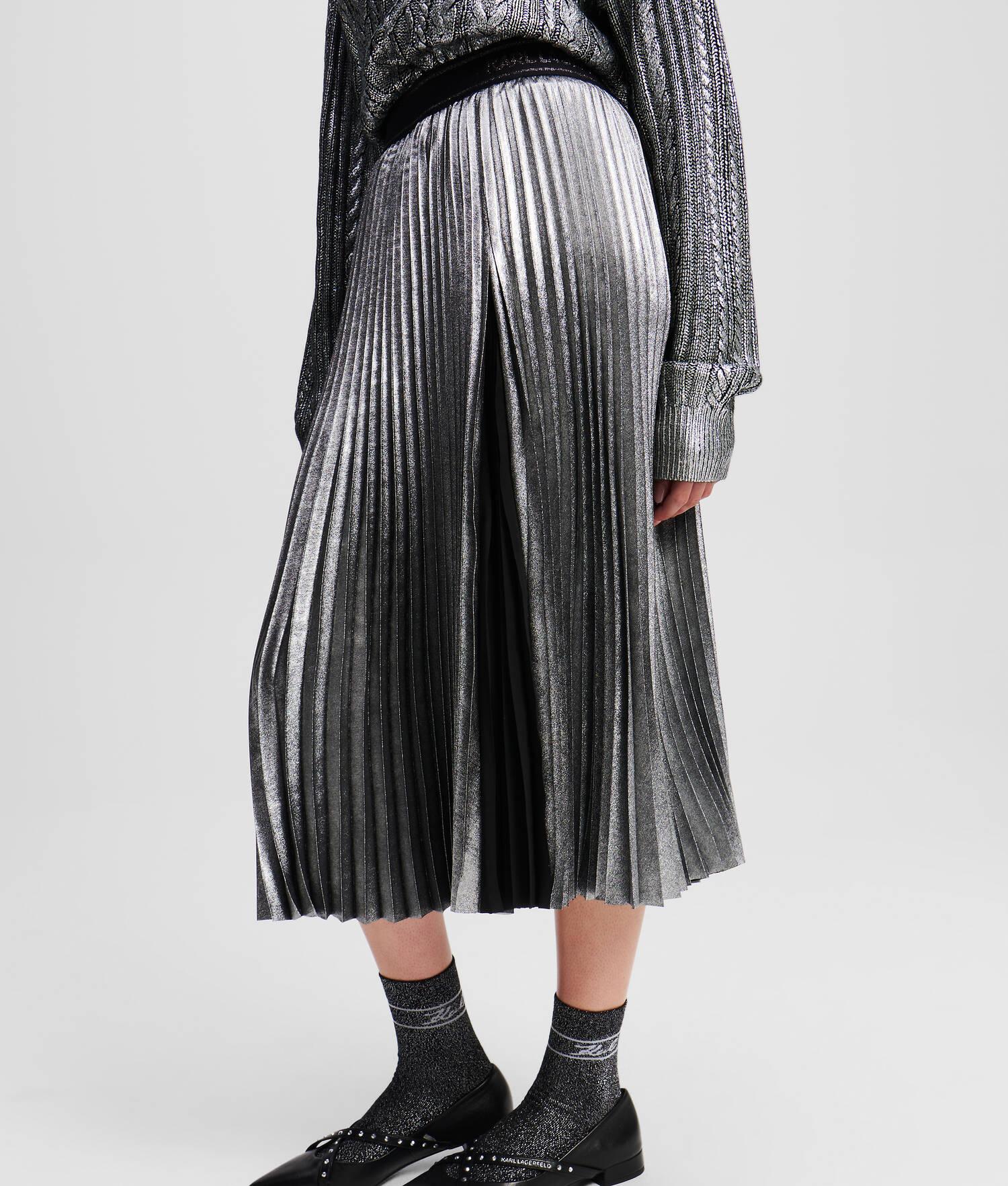 METALLIC PLEATED SKIRT Product Image