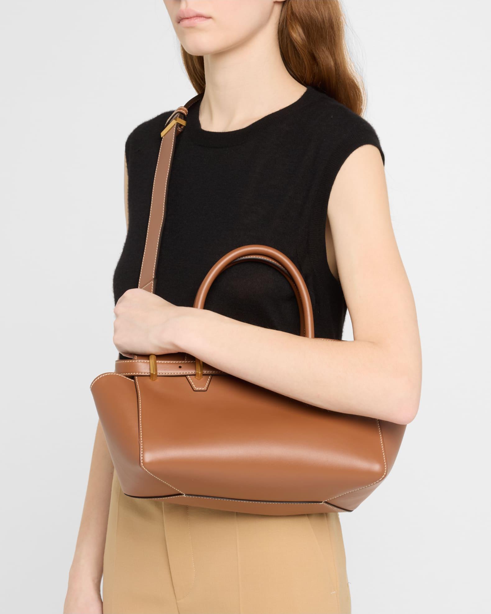 Small Diamond Belted Leather Top-Handle Bag Product Image