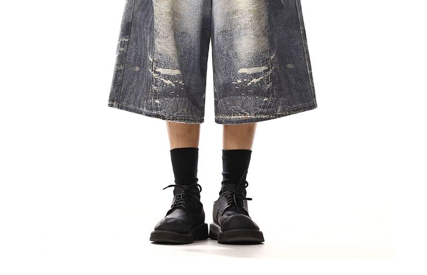Mid Rise Patterned Print Jorts Product Image