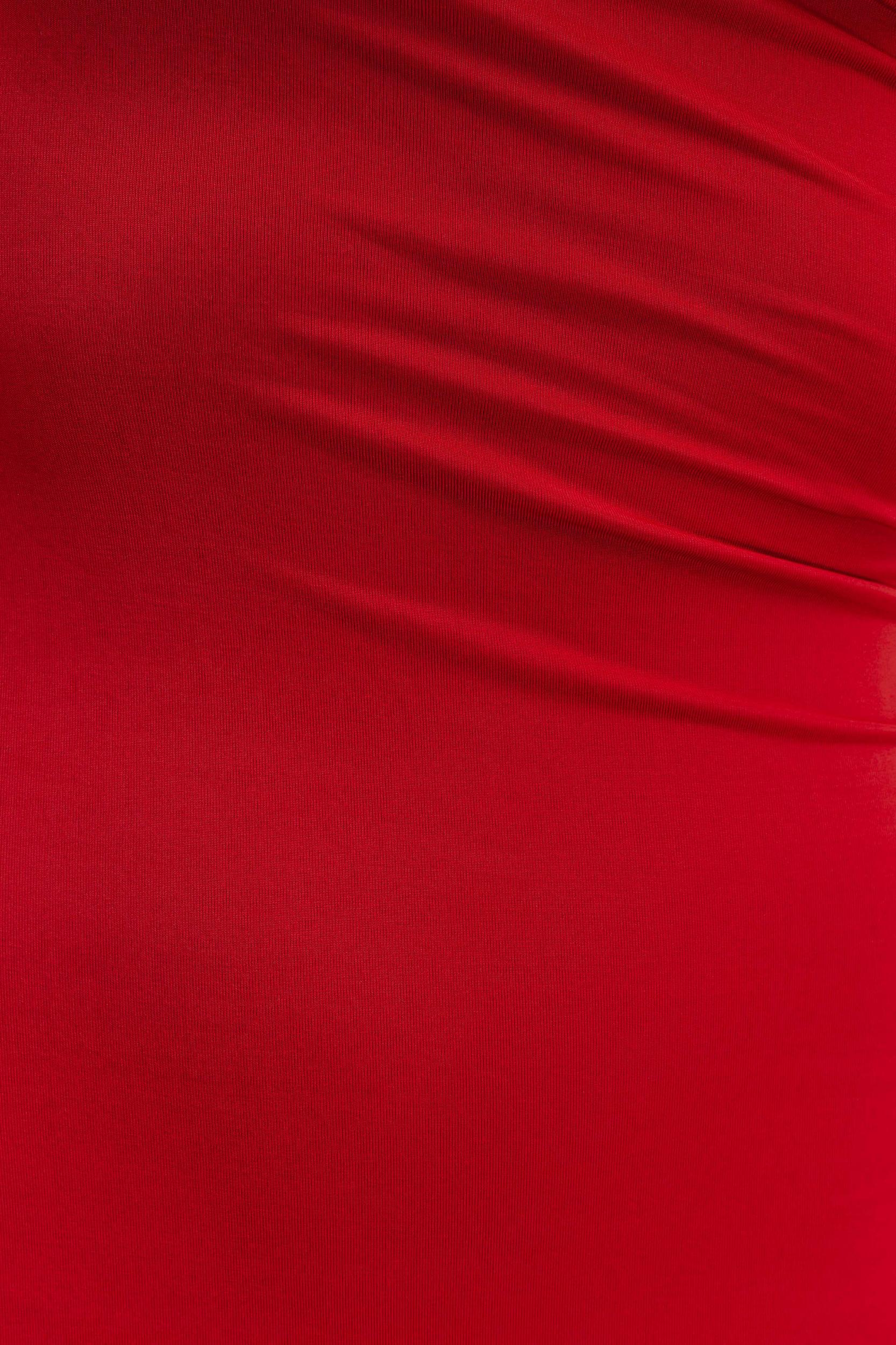 Cassandra Off Shoulder Slinky Maxi Dress - Red Product Image