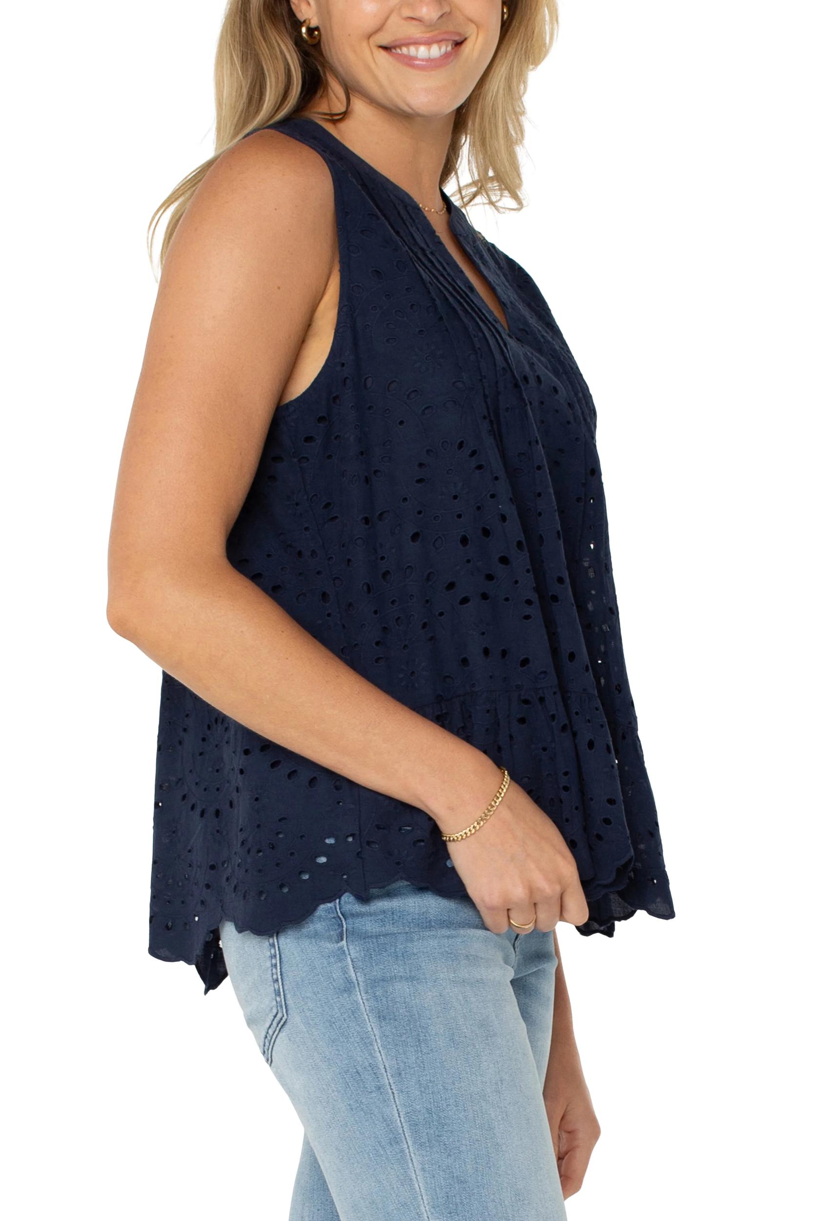 Slvless Pintuck Woven Top Product Image