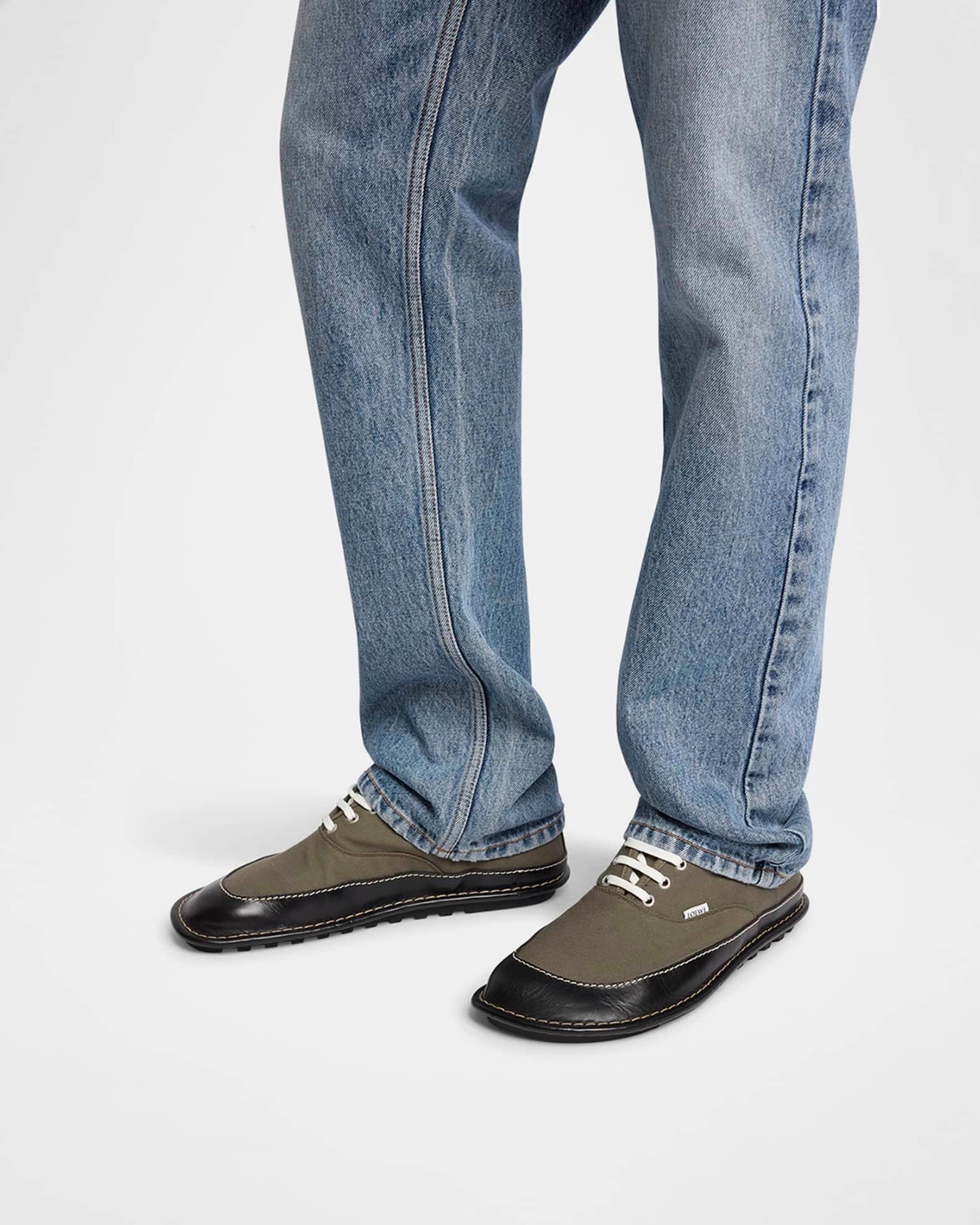 Men's Bay Canvas and Leather Low-Top Sneakers Product Image