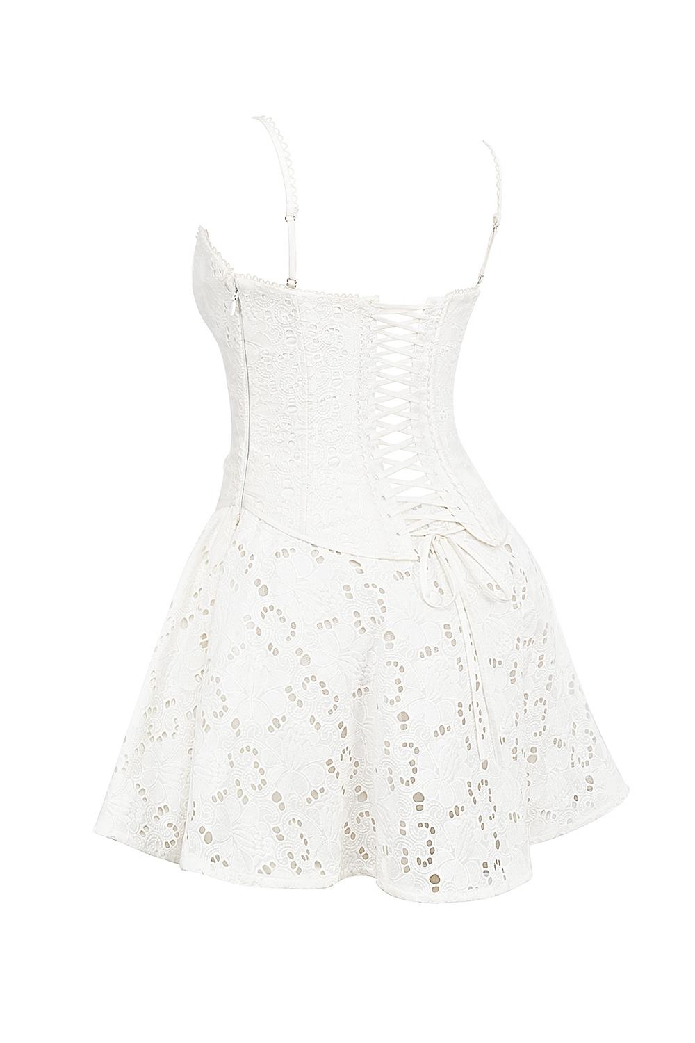 Elara  white broderie anglais mini dress Product Image